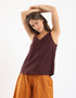 Top in cotton thin straps with a V-neckline